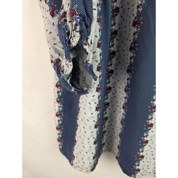 Matilda Jane Womens Shirt Size Large Blue A Quick Getaway Half Sleeve Top Blouse - Picture 5 of 11